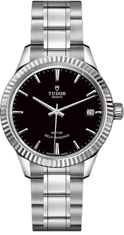 Tudor Style Steel Fluted Bezel 34mm Womens Watch M12310